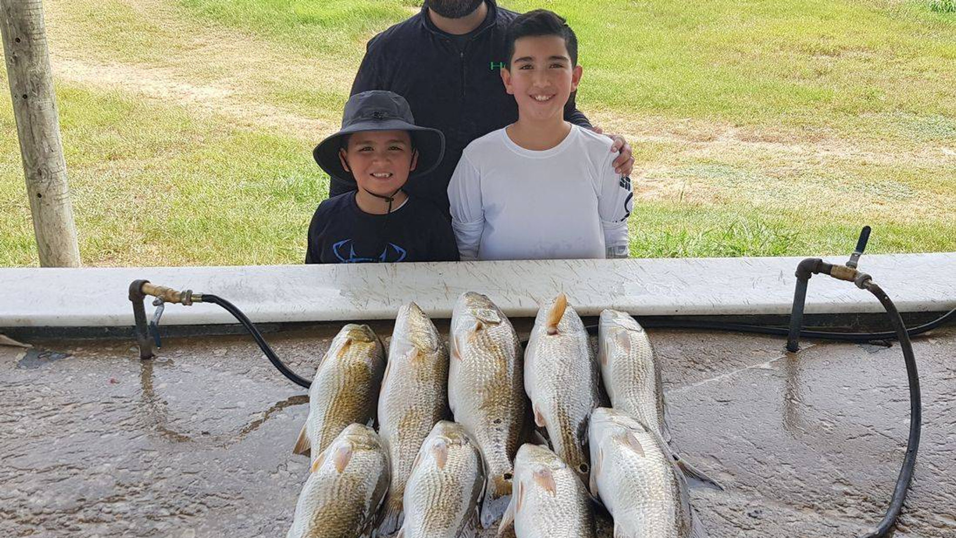 Clients with their catch